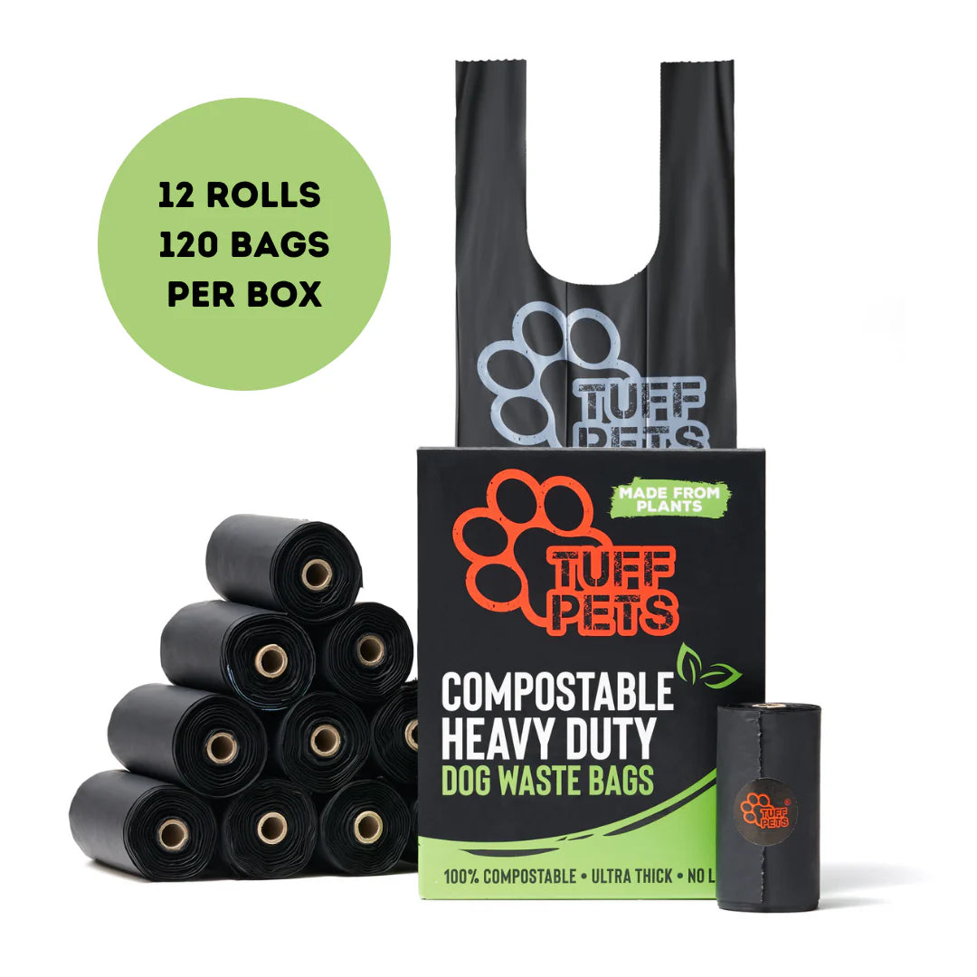 New Tuff Pets Compostable Poo Bags, 12 rolls