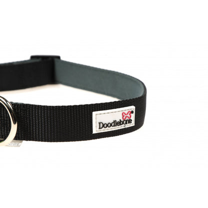 Doodlebone Originals Padded Dog Collar, Coal Black Sale