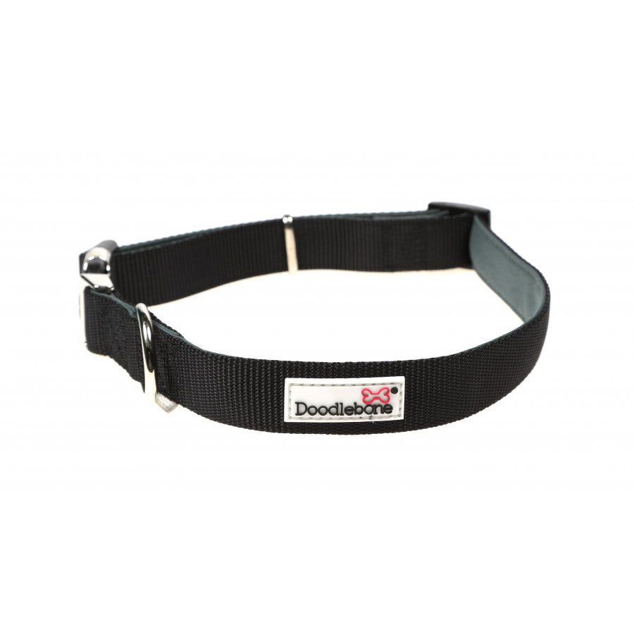 Doodlebone Originals Padded Dog Collar, Coal Black Sale