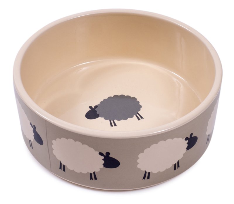 New Sheep Ceramic Dog Bowl