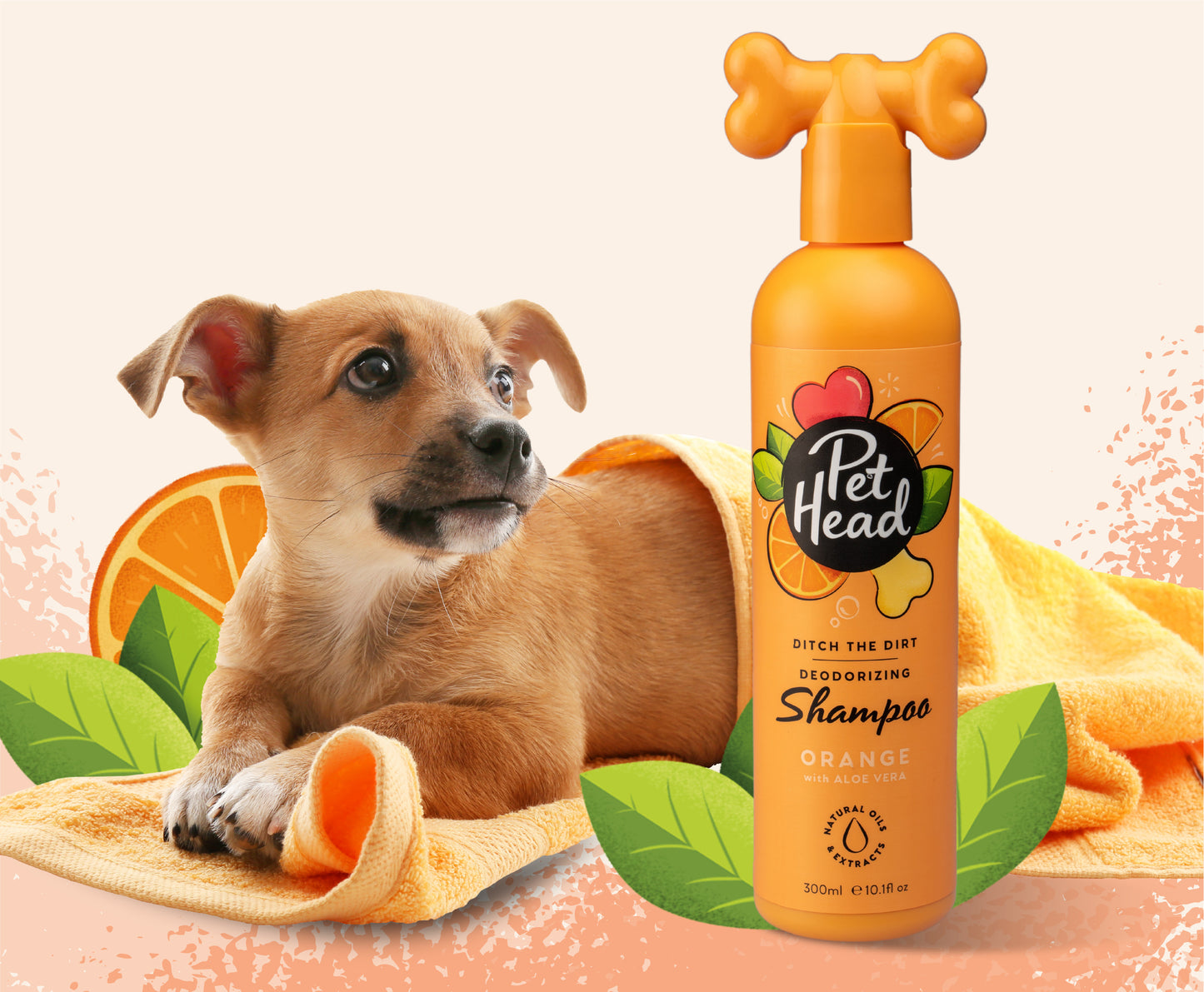 Pet Head, Ditch The Dirt Deodorizing Shampoo, Orange With Aloe Vera